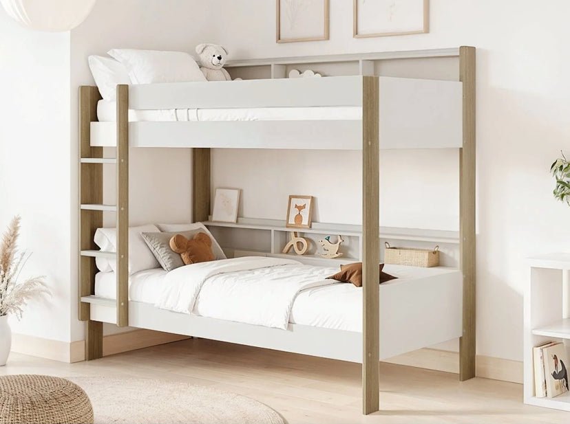 Lund Solid Wood Bunk Bed with Shelves - Barclay Beds