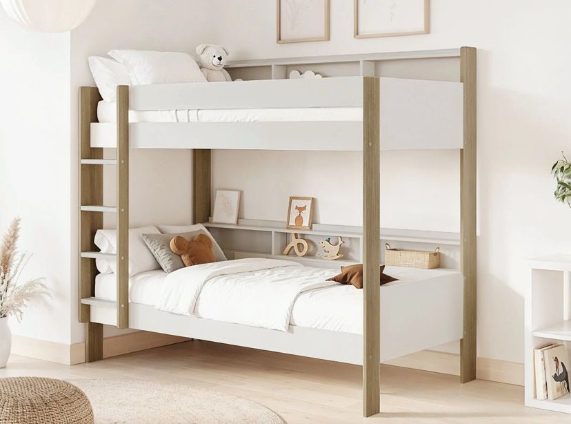 Lund Solid Wood Bunk Bed with Shelves - Barclay Beds