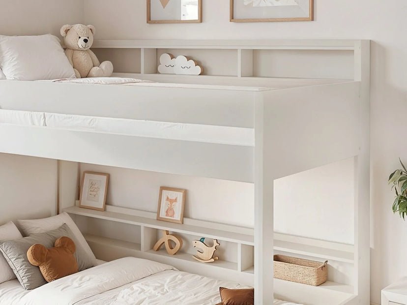Lund Solid Wood Bunk Bed with Shelves - Barclay Beds