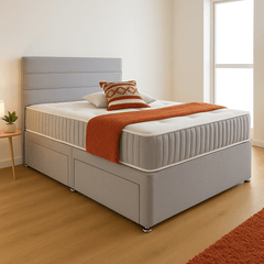 Paneled Divan Bed Set with Drawer and Mattress Options - Barclay Beds
