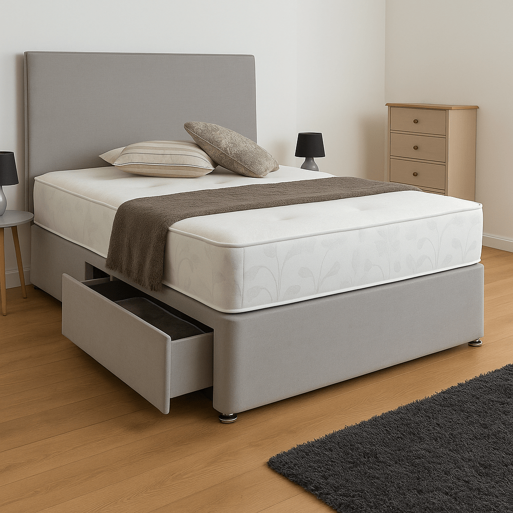 Planktic Divan Bed Set with Drawer and Mattress Options - Barclay Beds