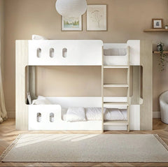 Vaasa Low Bunk Bed in White and Oak - Barclay Beds