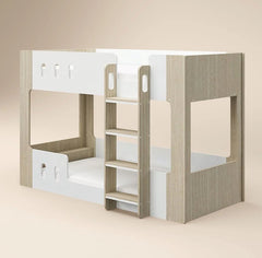 Vaasa Low Bunk Bed in White and Oak - Barclay Beds